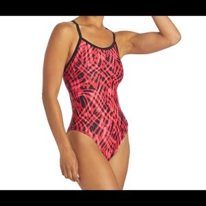 Red Sporti Thin Strap One Piece